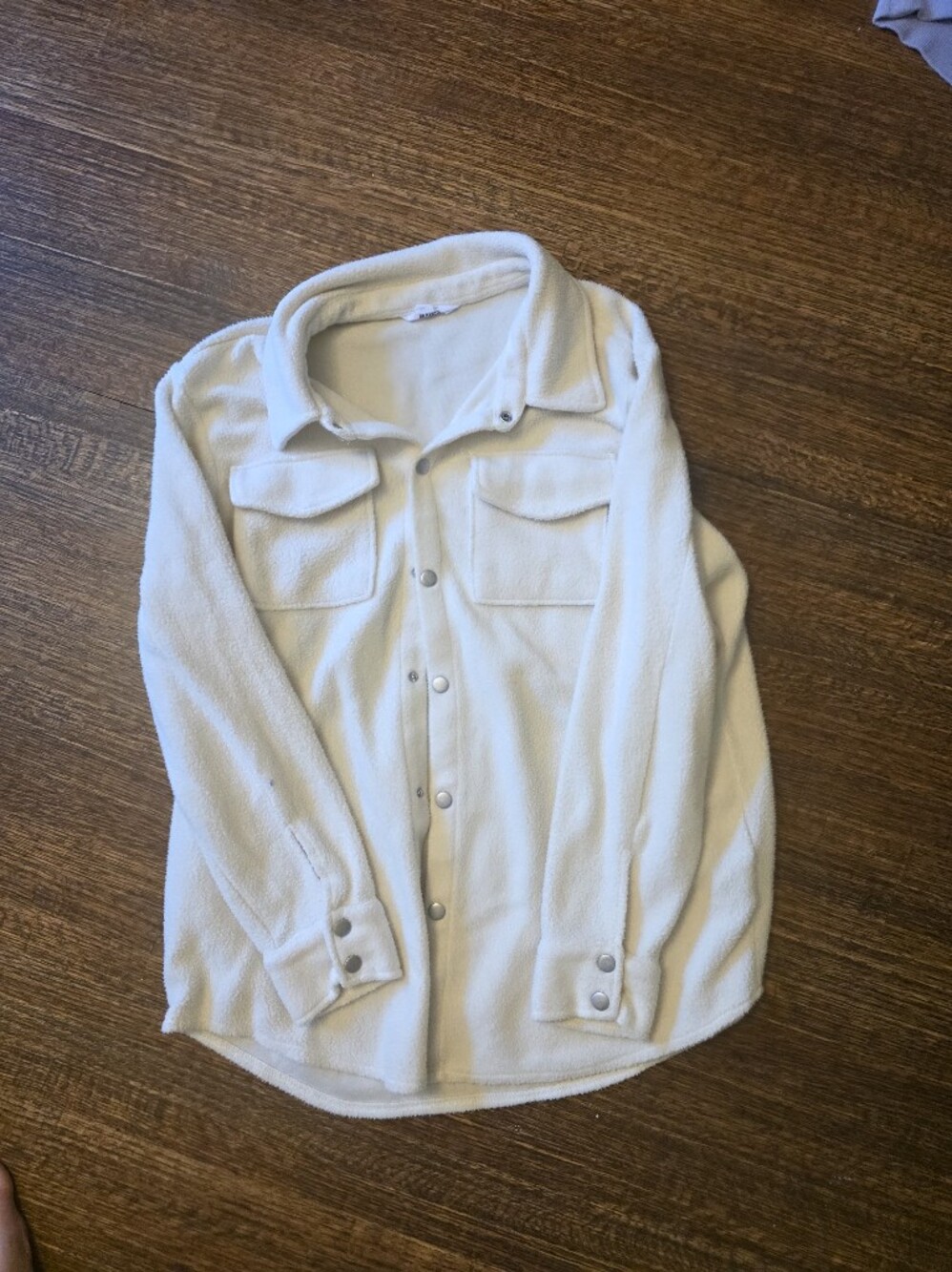 Womens BB Dakota White Snap-Front Fleece Jacket